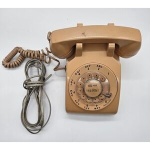 Vintage Western Electric Bell System Rotary‎ Dial Telephone Tan Beige 500 Series